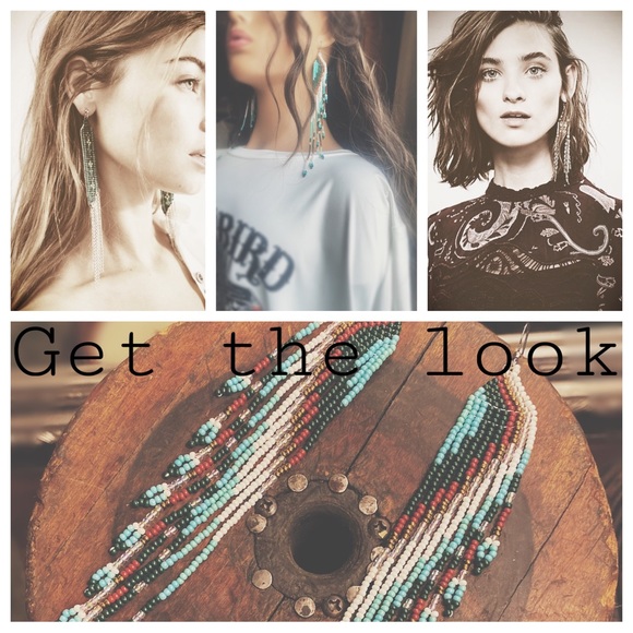 Artisan Crafted Beaded Bohemian Dusters | Long Multi-Tone Fringe Earrings - Picture 3 of 11